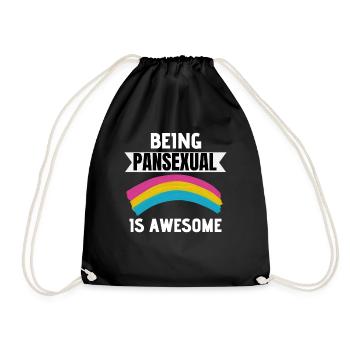 Pride Month Pan Flag LGBT Gift Pansexual - Drawstring Bag - black - Front