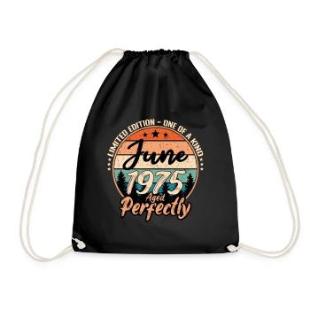 June 1975 anniversary 1975 legends June - Drawstring Bag - black - Front