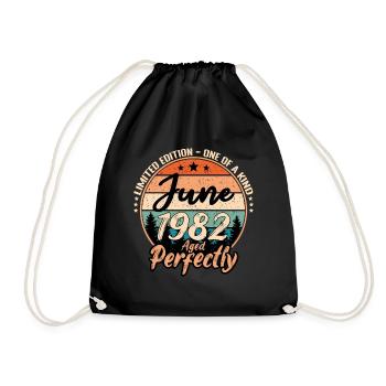 Juni 1982 Jubiläum 1982 Legenden Juni - Turnbeutel - Schwarz - Vorne