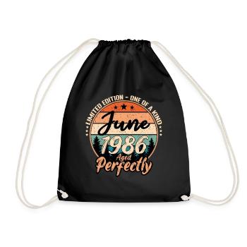 Juni 1986 Jubiläum 1986 Legenden Juni - Turnbeutel - Schwarz - Vorne