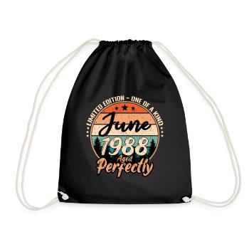 Juni 1988 Jubiläum 1988 Legenden Juni - Turnbeutel - Schwarz - Vorne