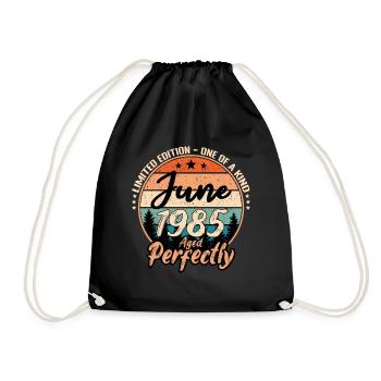 June 1985 anniversary 1985 legends June - Drawstring Bag - black - Front
