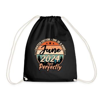 June 2024 anniversary 2024 legends June - Drawstring Bag - black - Front