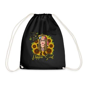 60s 70s Costume Hippie Soul - Sac de sport léger - noir - Devant