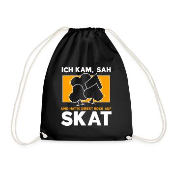 Ich kam sah und hatte bock auf Skat - Turnbeutel - Schwarz - Vorne