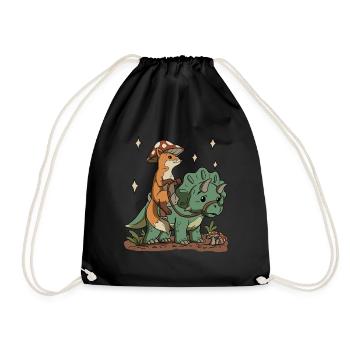 Cottagecore Fox - Drawstring Bag - black - Front