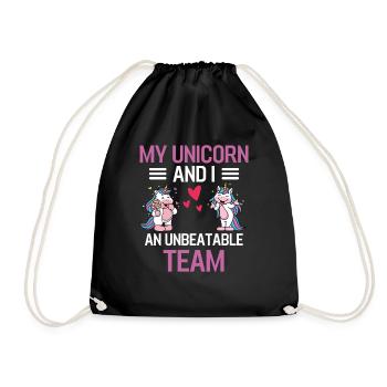 Fantasy Creature Mythical Creature Gift Animal Unicorn - Drawstring Bag - black - Front