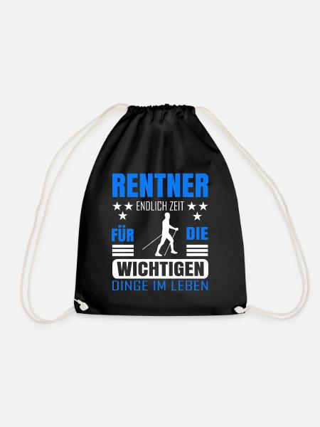 Rentner Rente Rentenbeginn Nordic Walking - Turnbeutel - Schwarz