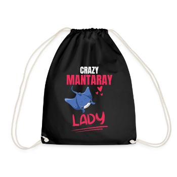 Verrückte Mantarochen Lady Frauen Geschenk Rochen - Turnbeutel - Schwarz - Vorne