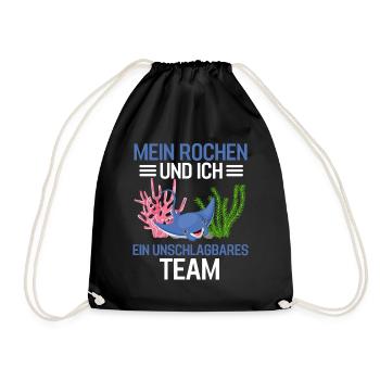 Tierliebhaber Ozean Tier Geschenk Mantarochen - Turnbeutel - Schwarz - Vorne