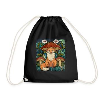 Cottagecore Fox - Drawstring Bag - black - Front