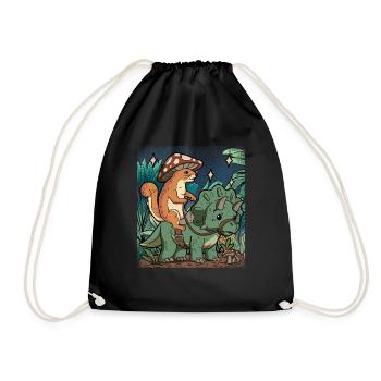 Cottagecore Squirrel - Drawstring Bag - black - Front