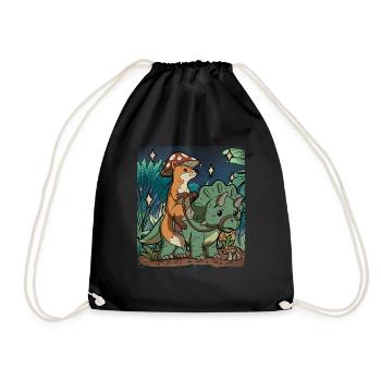 Cottagecore Fox - Drawstring Bag - black - Front