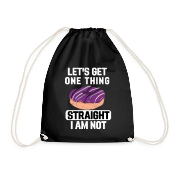 Ace Pride Month Donut LGBTQ Gift Asexual - Drawstring Bag - black - Front
