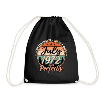 July 1972 anniversary 1972 legends July - Drawstring Bag - black - Front