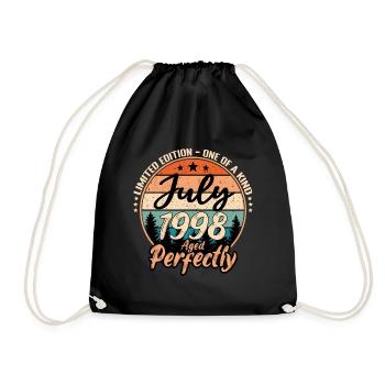 July 1998 anniversary 1998 legends July - Drawstring Bag - black - Front