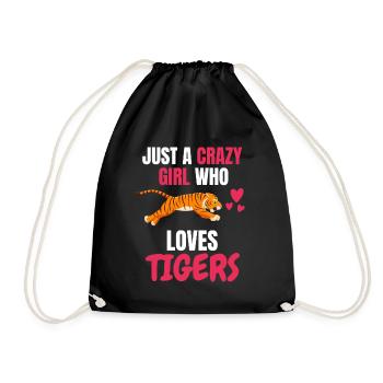 Tiger Lover Zoo Animal Girl Gift Tiger - Drawstring Bag - black - Front