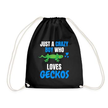 Animal Lovers Young Reptiles Animal Gift Gecko - Drawstring Bag - black - Front