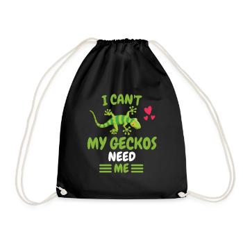 Lizard Animal Lovers Zoo Animal Gift Gecko - Drawstring Bag - black - Front