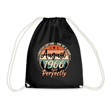 August 1966 anniversary 1966 legends August - Drawstring Bag - black - Front