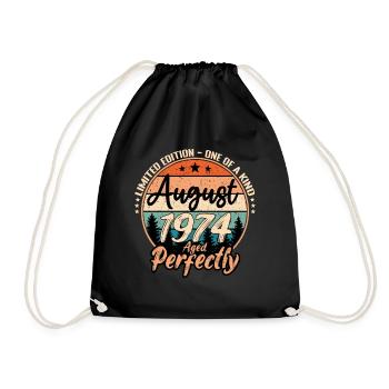 Août 1974 anniversaire 1974 légendes Août - Sac de sport léger - noir - Devant