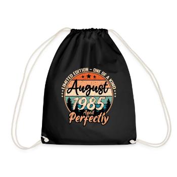 August 1985 anniversary 1985 legends August - Drawstring Bag - black - Front