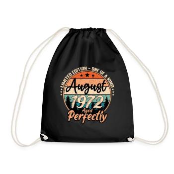 August 1972 anniversary 1972 legends August - Drawstring Bag - black - Front