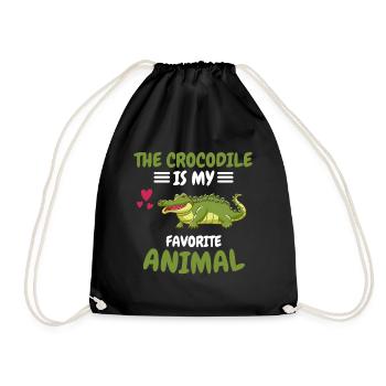 Animal préféré Amphibiens Animal Cadeau Crocodile - Sac de sport léger - noir - Devant