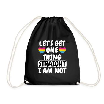 LGBT Pan Pride Pan Heart Gift Pansexual - Drawstring Bag - black - Front