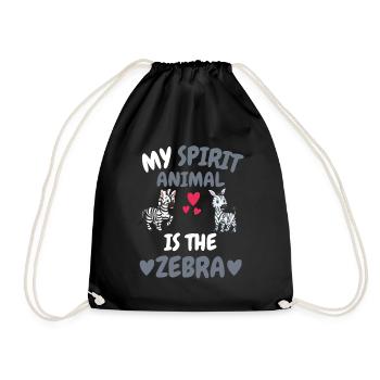 My Spiritual Animal Africa Animal Gift Zebra - Drawstring Bag - black - Front