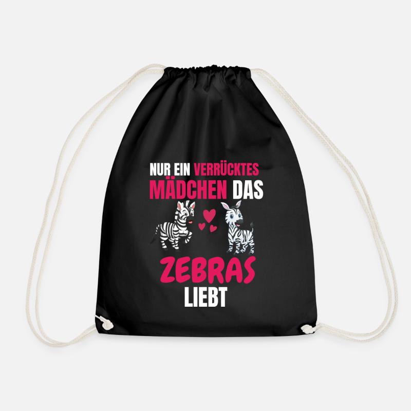Tierliebhaber Mädchen Lustiges Geschenk Zebra - Turnbeutel - Schwarz