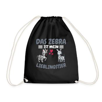 Zoo Tier Lieblingstier Geschenk Lustiges Zebra - Turnbeutel - Schwarz - Vorne
