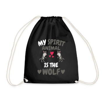 Mein spirituelles Tier Wald Tier Geschenk Wolf - Turnbeutel - Schwarz - Vorne