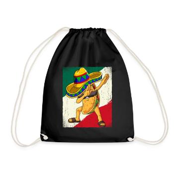 Dabbing Mexican Taco Cinco De Mayo - Drawstring Bag - black - Front