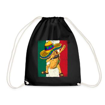 Dabbing Mexican Taco Cinco De Mayo - Drawstring Bag - black - Front