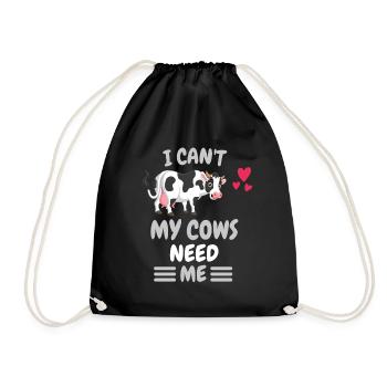 Je ne peux pas farmer animal drôle vache cadeau - Sac de sport léger - noir - Devant