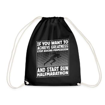 start run halfmarathon - Turnbeutel - Schwarz - Vorne