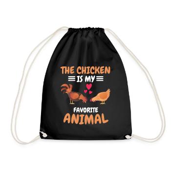 Poulet cadeau drôle d’animal animal préféré - Sac de sport léger - noir - Devant
