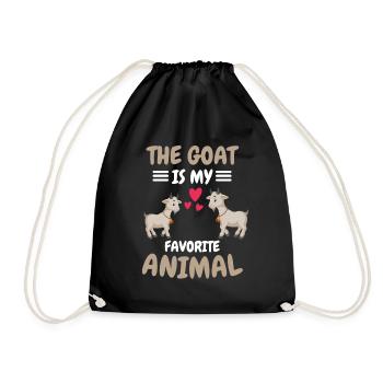 Favorite Animal Farmer Animal Funny Gift Goat - Drawstring Bag - black - Front