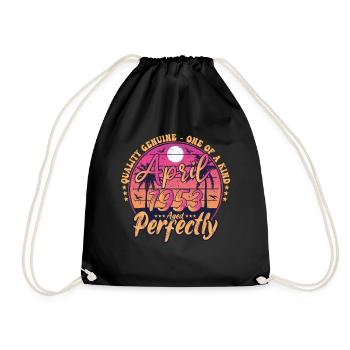 April 1953 anniversary 1953 Retro 1953 April - Drawstring Bag - black - Front