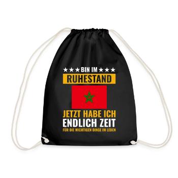 Rentner Rente Rentenbeginn Marokko - Turnbeutel - Schwarz - Vorne