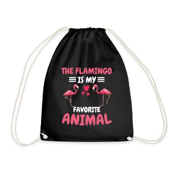 My Spiritual Animal Bird Gift Flamingo - Drawstring Bag - black - Front