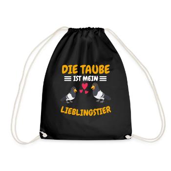 Vogel Lieblingstier Taubenrennen Geschenk Taube - Turnbeutel - Schwarz - Vorne