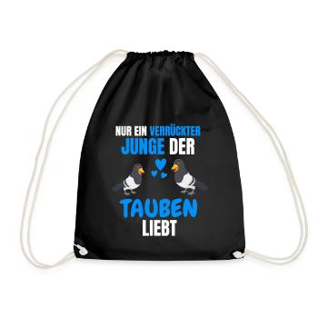 Jungen Taubenzüchter Vogel Jungs Geschenk Taube - Turnbeutel - Schwarz - Vorne