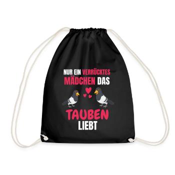 Taubenrennen Vogel Mädchen Lustiges Geschenk Taube - Turnbeutel - Schwarz - Vorne
