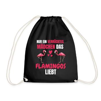 Tropisches Tier Mädchen Lustiges Geschenk Flamingo - Turnbeutel - Schwarz - Vorne