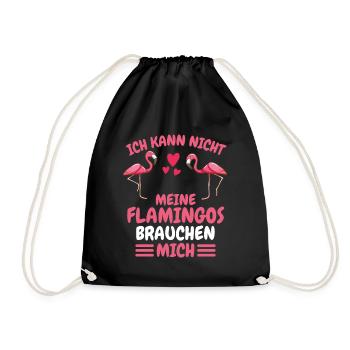 Tropischer Vogel Lustiges Geschenk Rosa Flamingo - Turnbeutel - Schwarz - Vorne