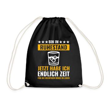 Rentner Rente Rentenbeginn Whiskeytrinker Whiskey - Turnbeutel - Schwarz - Vorne
