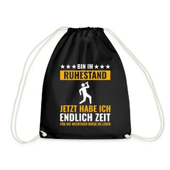Rentner Rente Rentenbeginn Saufen Bier Alkohol - Turnbeutel - Schwarz - Vorne