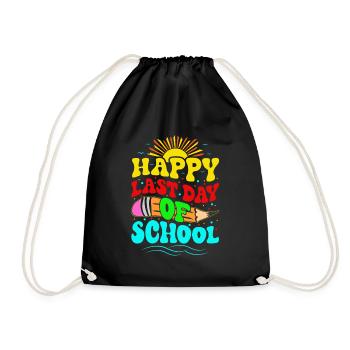 Happy last day of school 2024 graduation - Drawstring Bag - black - Front